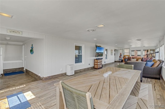 interior space with outdoor dining area