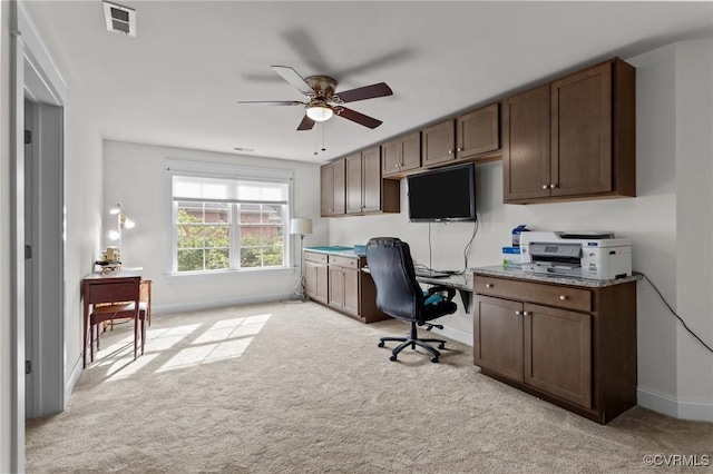 5530 Tyshire Pkwy, Providence Forge, VA 23140 - office area featuring ceiling fan, light carpet, and baseboards