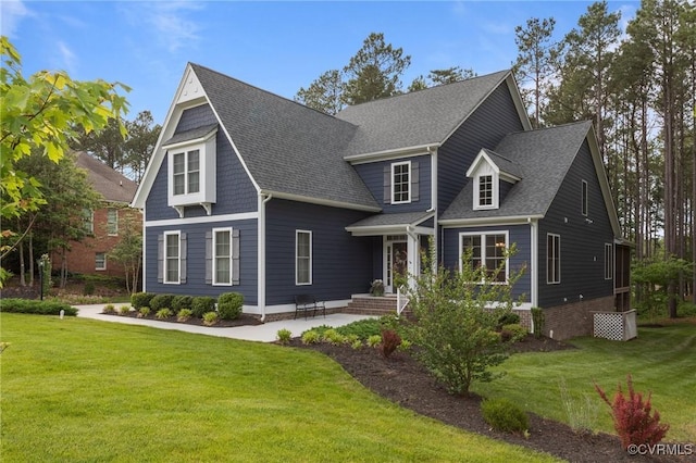 5530 Tyshire Pkwy, Providence Forge, VA 23140 - view of front of house featuring a front yard, roof with shingles, and a patio