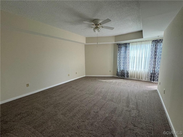 301 Beacon Ridge Dr Unit 607, Hopewell, VA 23860 - empty room with a ceiling fan, carpet floors, a textured ceiling, and baseboards