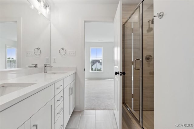 12127 Morning Walk, Henrico, VA 23233 - bathroom with double vanity and a stall shower