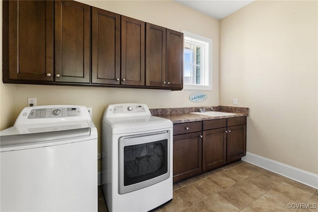 1300 Baltrey Ln, Midlothian, VA 23112 - washroom with washer and dryer, cabinet space, and baseboards
