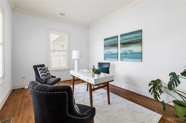 1300 Baltrey Ln, Midlothian, VA 23112 - office area featuring plenty of natural light, ornamental molding, and baseboards