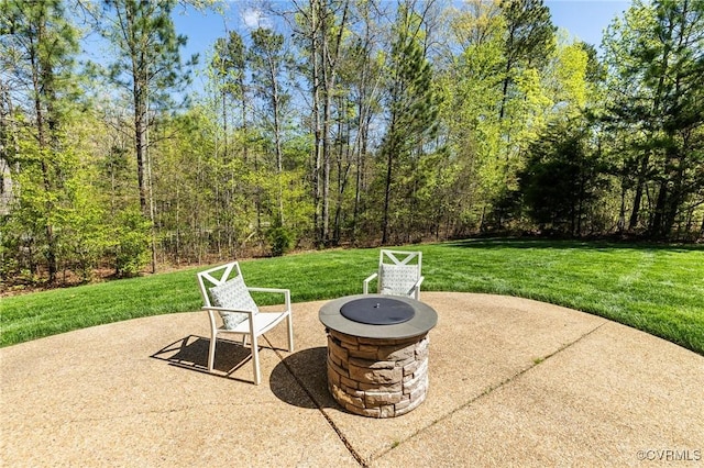 1300 Baltrey Ln, Midlothian, VA 23112 - view of patio / terrace featuring an outdoor fire pit
