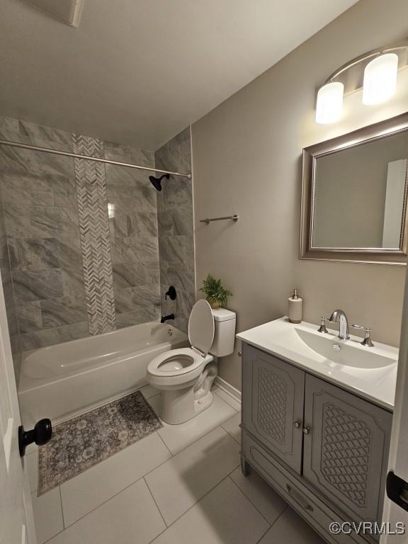 3109 Comet Rd, Richmond, VA 23294 - full bath with toilet, tile patterned floors, bathtub / shower combination, and vanity