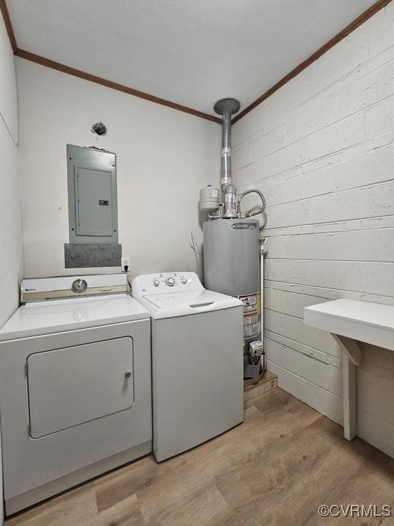 3109 Comet Rd, Richmond, VA 23294 - laundry room with crown molding, laundry area, gas water heater, and electric panel