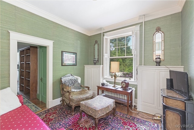 1731 Westover Ave, Petersburg, VA 23805 - living area featuring ornamental molding and wood finished floors