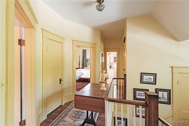 1731 Westover Ave, Petersburg, VA 23805 - corridor featuring an upstairs landing, dark wood finished floors, and lofted ceiling