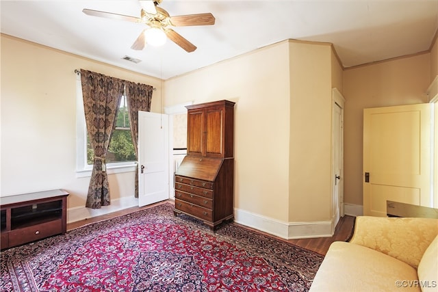 1731 Westover Ave, Petersburg, VA 23805 - living area featuring a ceiling fan, baseboards, and wood finished floors