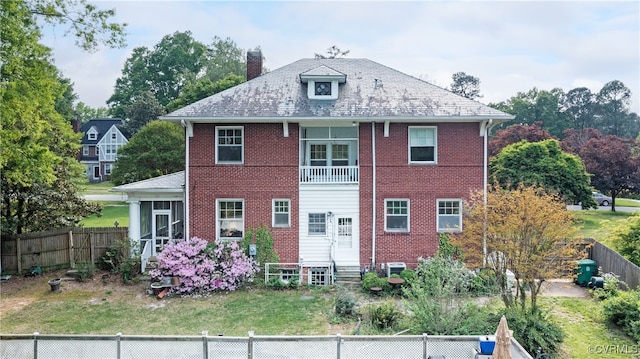 1731 Westover Ave, Petersburg, VA 23805 - rear view of property featuring entry steps, a chimney, central air condition unit, and brick siding
