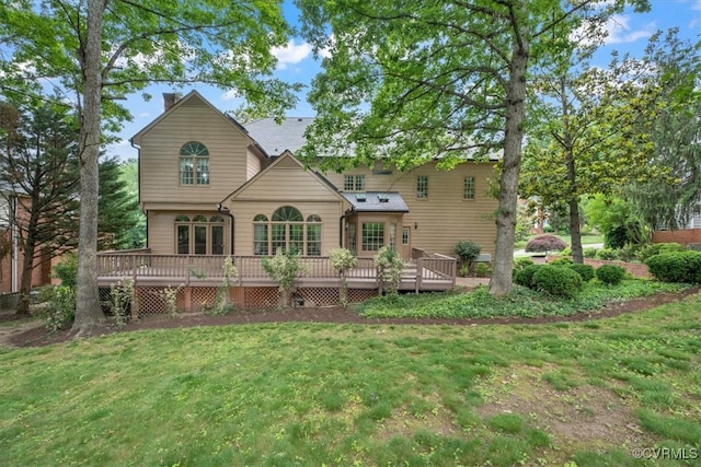 419 Dellbrooks Pl, Henrico, VA 23238 - back of property featuring a wooden deck and a yard