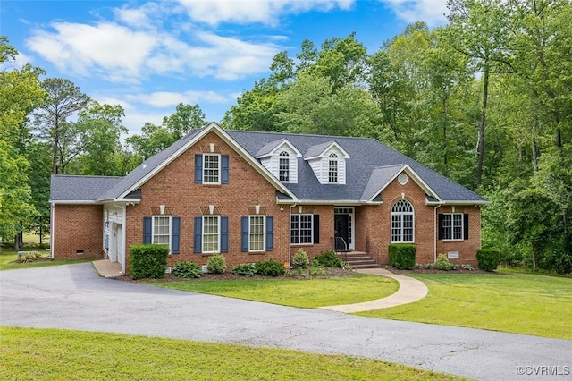 13325 Shore Lake Turn, Chesterfield, VA 23838 - view of front of property featuring brick siding, a front yard, and asphalt driveway