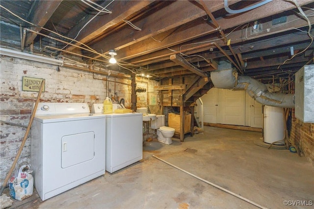 3220 Cliff Ave, Richmond, VA 23222 - unfinished basement with gas water heater and washer and clothes dryer