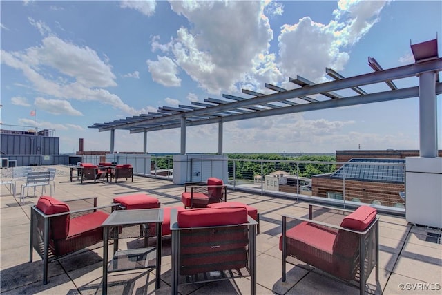 view of patio / terrace featuring a pergola