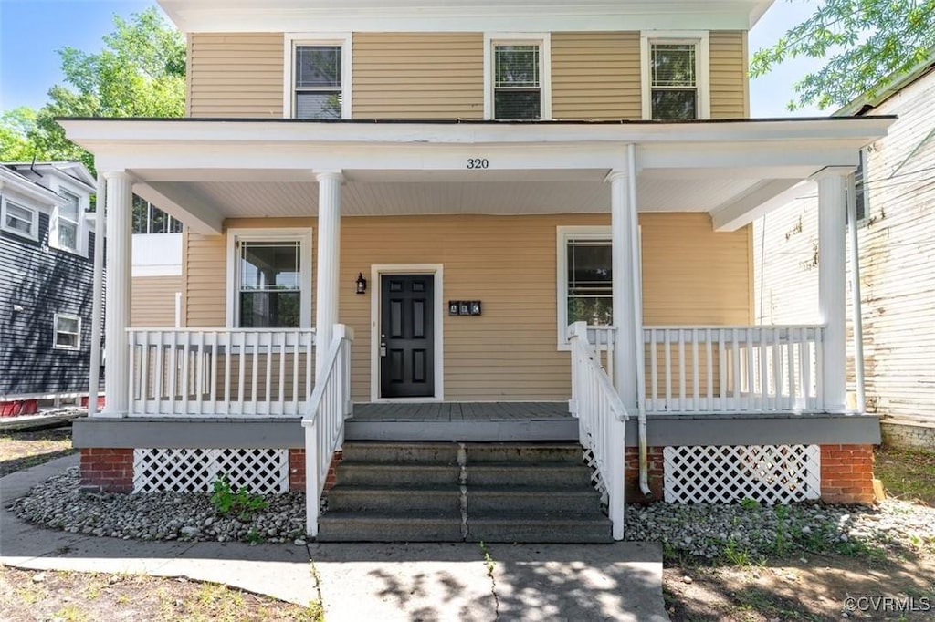 view of front of house with a porch