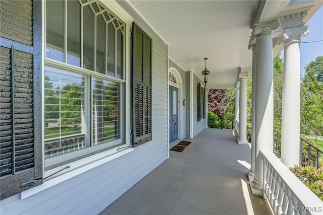 view of patio / terrace featuring covered porch