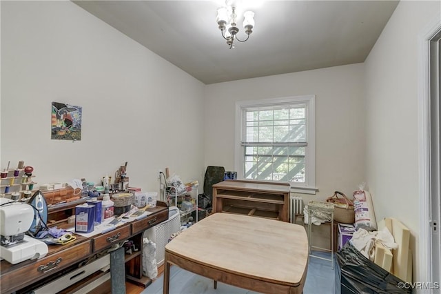 4821 W Seminary Ave, Richmond, VA 23227 - office area with an inviting chandelier and radiator heating unit