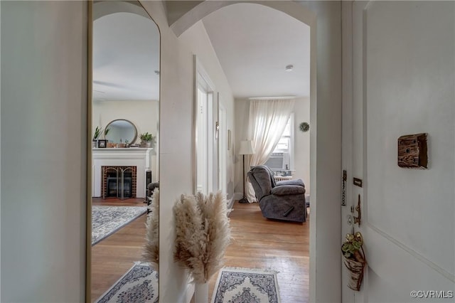 4821 W Seminary Ave, Richmond, VA 23227 - corridor featuring arched walkways and wood finished floors