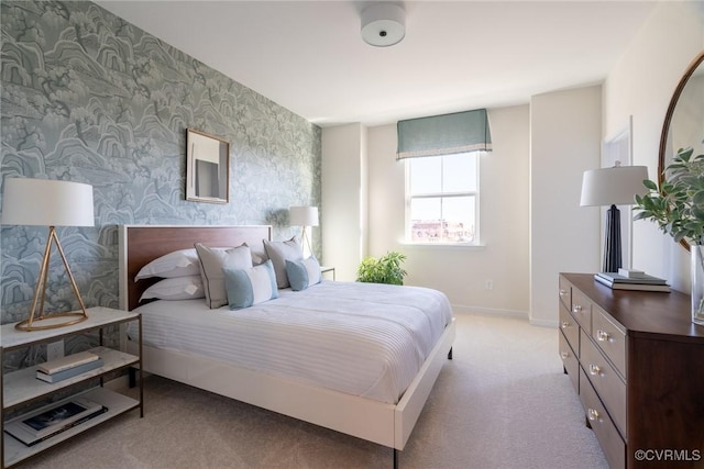507 Golden Haze Aly Unit 17-1, Midlothian, VA 23113 - bedroom with wallpapered walls, baseboards, and light carpet