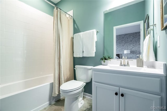 507 Golden Haze Aly Unit 17-1, Midlothian, VA 23113 - full bathroom with toilet, vanity, shower / tub combo with curtain, and baseboards