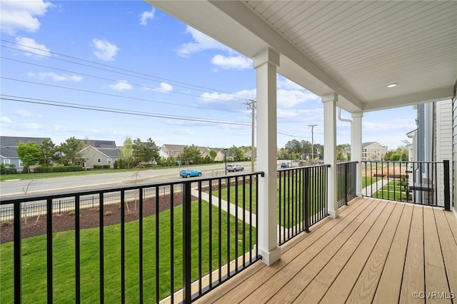 12141 Morning Walk, Henrico, VA 23233 - wooden deck featuring a residential view and a lawn