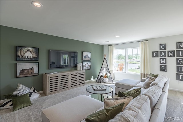 4236 Shirley Rd, Richmond, VA 23225 - living area featuring carpet flooring, baseboards, and recessed lighting
