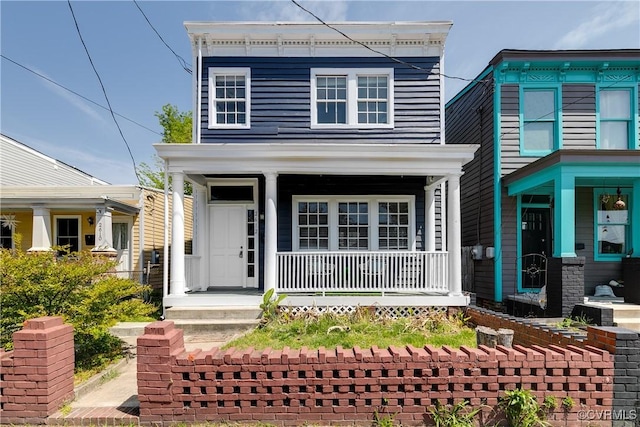 view of front of house with covered porch