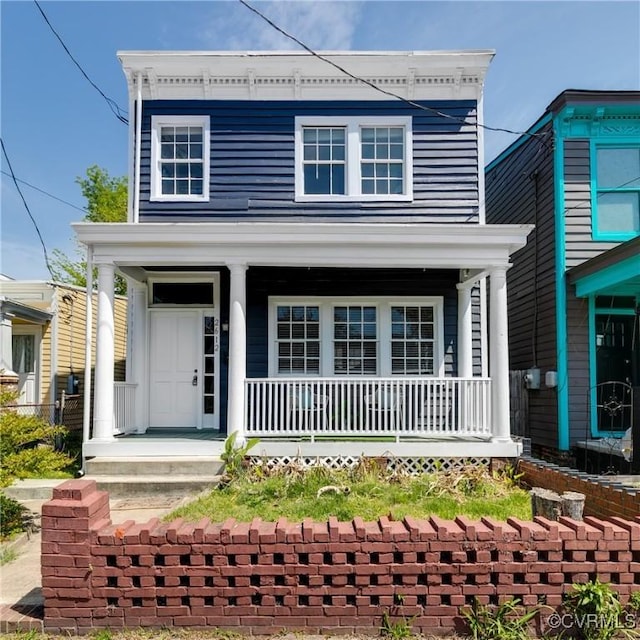 view of front of property with covered porch
