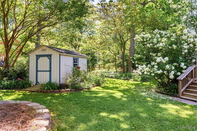 view of shed