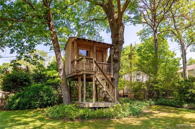 exterior space with fence and stairway