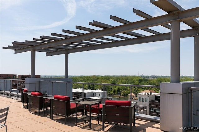 view of patio featuring a pergola