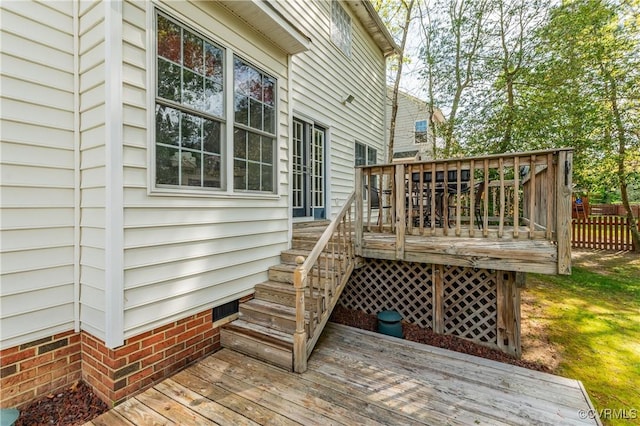 wooden terrace with fence