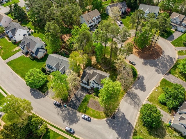 bird's eye view with a residential view