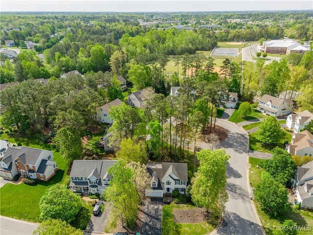bird's eye view with a residential view