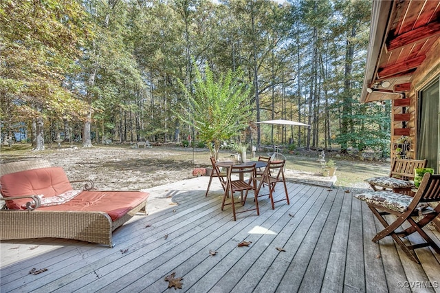 2793 Huguenot Springs Rd, Powhatan, VA 23113 - wooden terrace with outdoor dining area