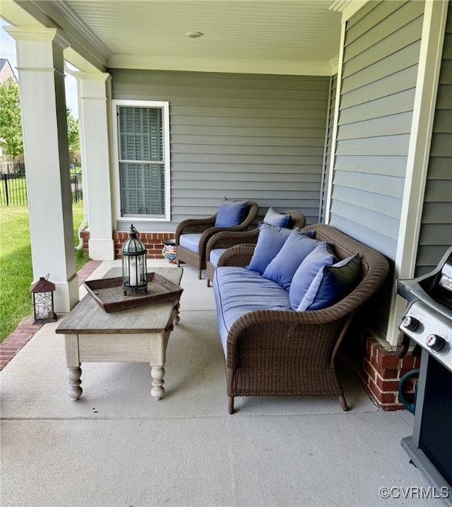 view of patio with a porch