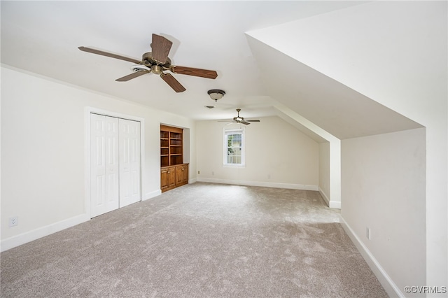 12911 Chipstead Rd, Chester, VA 23831 - additional living space featuring ceiling fan, carpet floors, baseboards, and vaulted ceiling