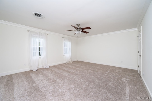 12911 Chipstead Rd, Chester, VA 23831 - unfurnished room featuring crown molding, a ceiling fan, carpet floors, and baseboards