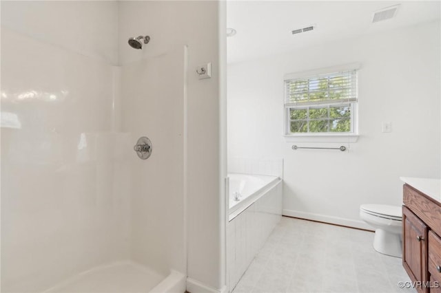 full bathroom featuring baseboards, visible vents, and a shower