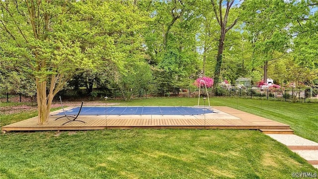 331 Harwick, North Chesterfield, VA 23236 - view of swimming pool with a yard, fence, and a deck