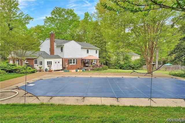 331 Harwick, North Chesterfield, VA 23236 - view of swimming pool featuring a wooden deck and a covered pool