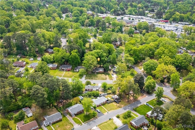 aerial view with a residential view