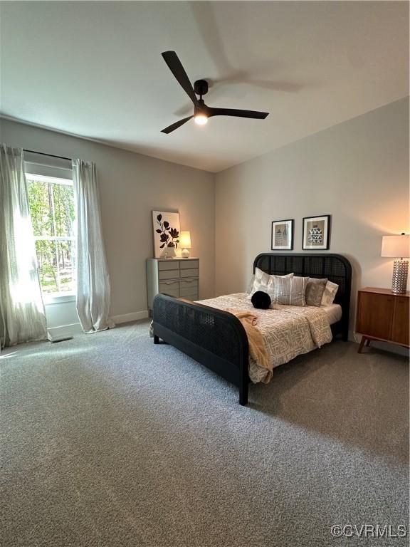 0 Three Chopt Rd, Gum Spring, VA 23065 - carpeted bedroom featuring a ceiling fan and baseboards