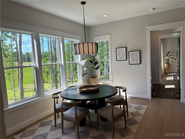 0 Three Chopt Rd, Gum Spring, VA 23065 - dining area featuring healthy amount of natural light, baseboards, light wood-style flooring, and recessed lighting