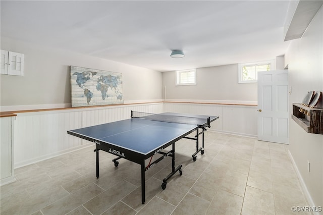 playroom featuring tile patterned floors