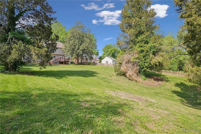view of yard with fence