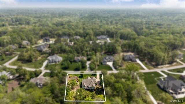 12712 Dell Hill Ct, Chesterfield, VA 23831 - birds eye view of property with a residential view and a view of trees