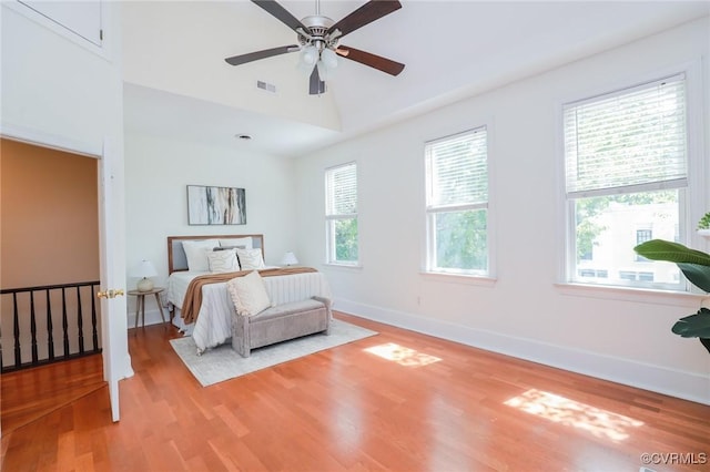 6 S Rowland St, Richmond, VA 23220 - bedroom with ceiling fan, baseboards, wood finished floors, and visible vents