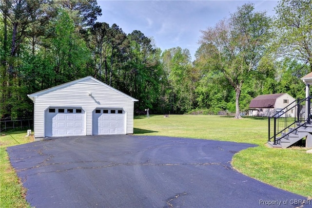 view of detached garage