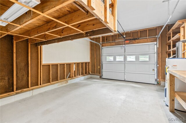 garage with water heater